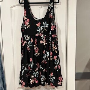 Torrid Black Floral tank  Dress 4x‎